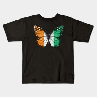 Ivorian Flag  Butterfly - Gift for Ivorian From Ivory Coast Kids T-Shirt